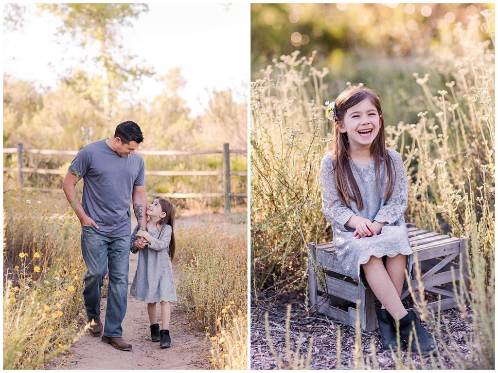 Pepper Tree and yellow daisy family photography session