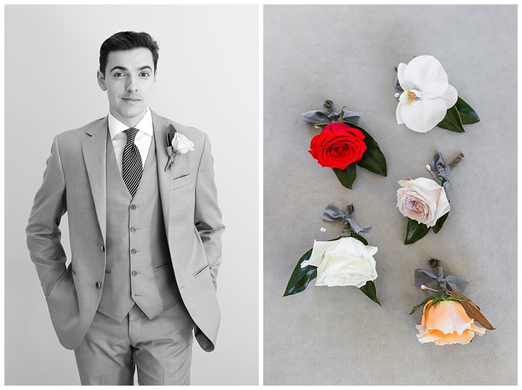 groom and boutonnieres