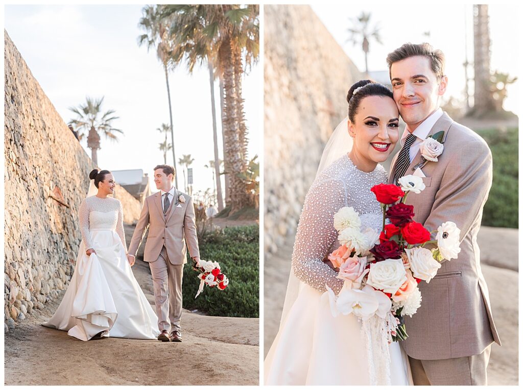 bride and groom portraits at at the cliffs in La Jolla San Diego