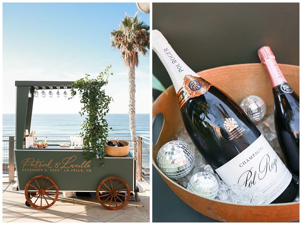 Personalized champagne cart