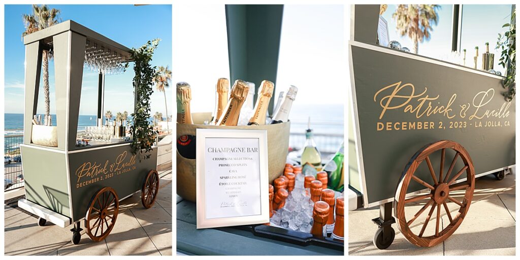 Personalized champagne cart