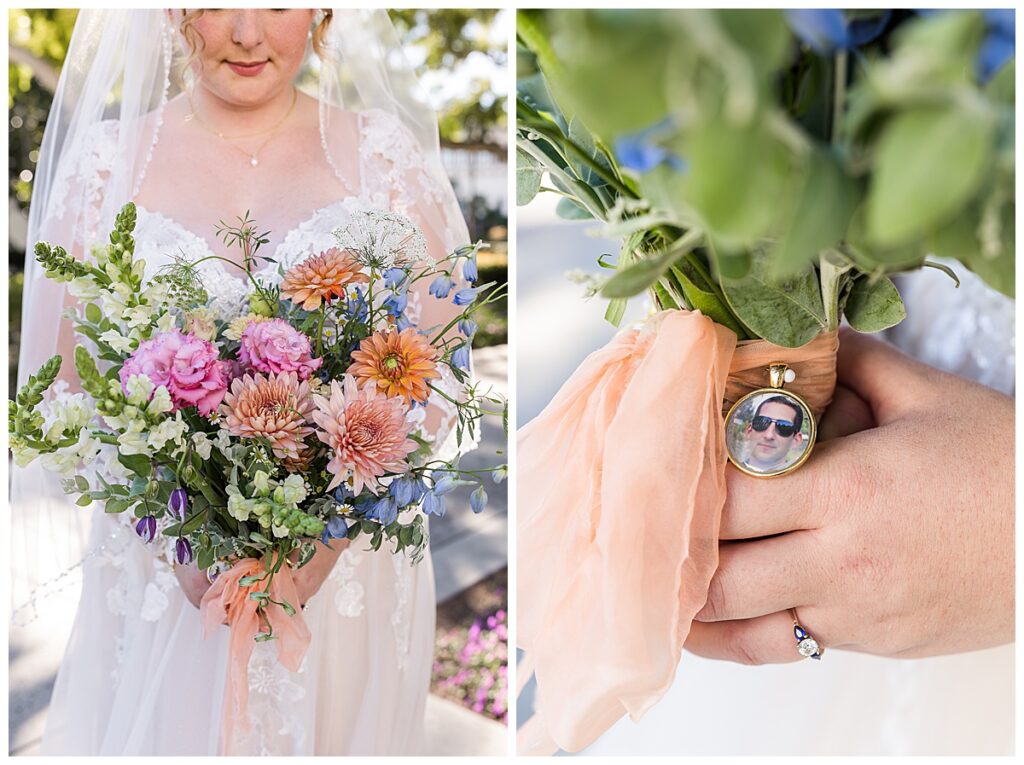 Bridal bouquet and bridal detail