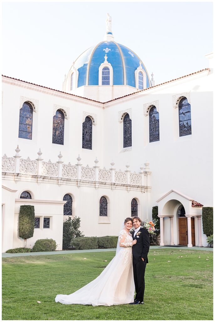 Bride and Groom at the Immaculata San Diego
