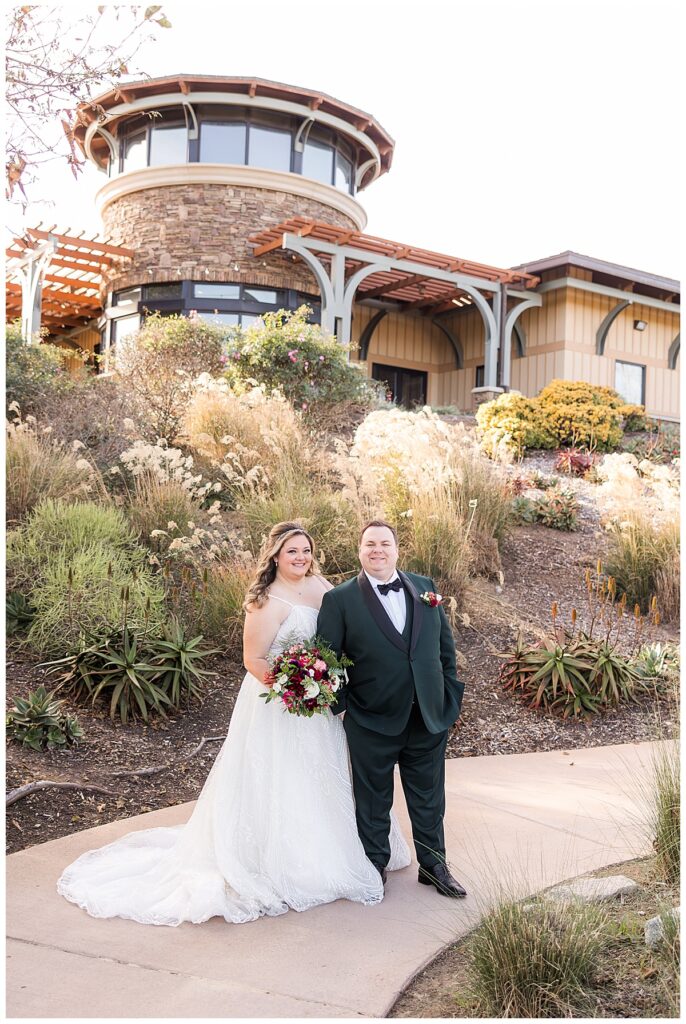 Bride and groom at the Crossings at Carlsbad San Diego