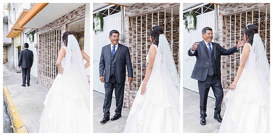 daddy-daughter first look ata her Amecameca Mexico wedding