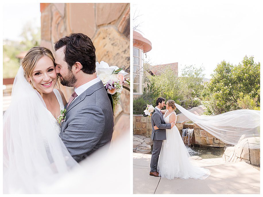 bridal portraits after first look at mission trails wedding