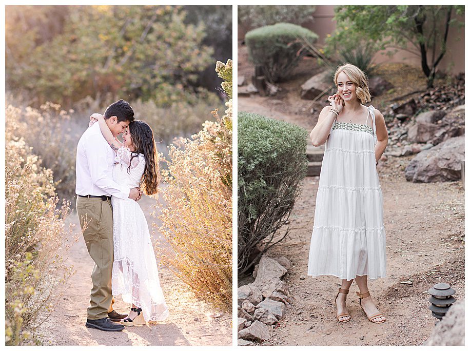 Women in white dresses for portraits