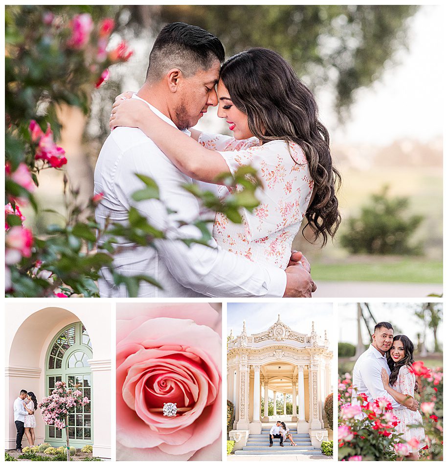 San Diego Balboa Park Engagement Session Collage