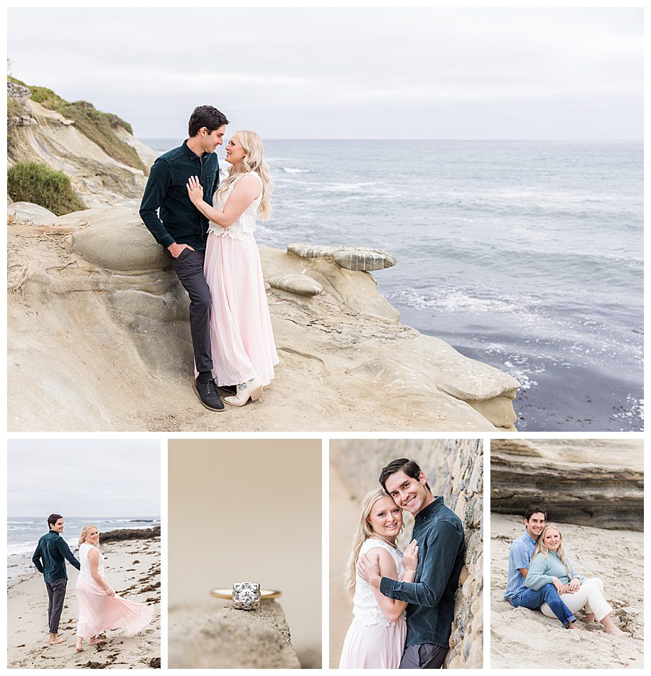 La Jolla Cliffs Engagement collage