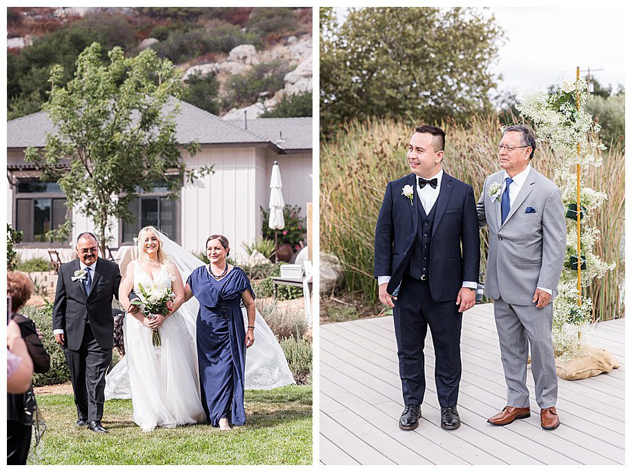 WestWynd Ranch Wedding parents walking bride and groom watching with father