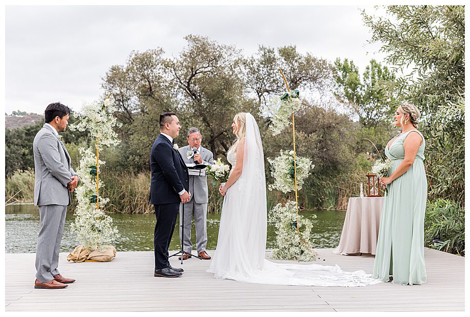 bride and groom saying vows at their WestWynd Ranch Wedding ceremony