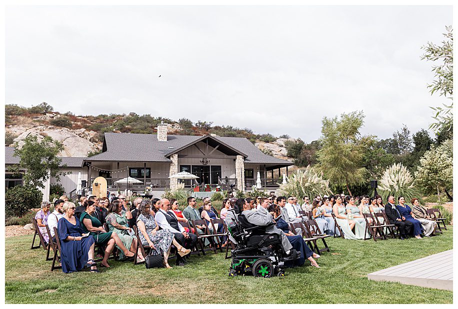 WestWynd Ranch Wedding ceremony with guests