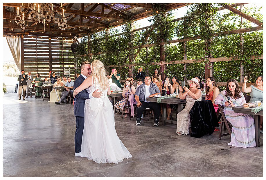 bride and groom dancing their first dance at their WestWynd Ranch Wedding