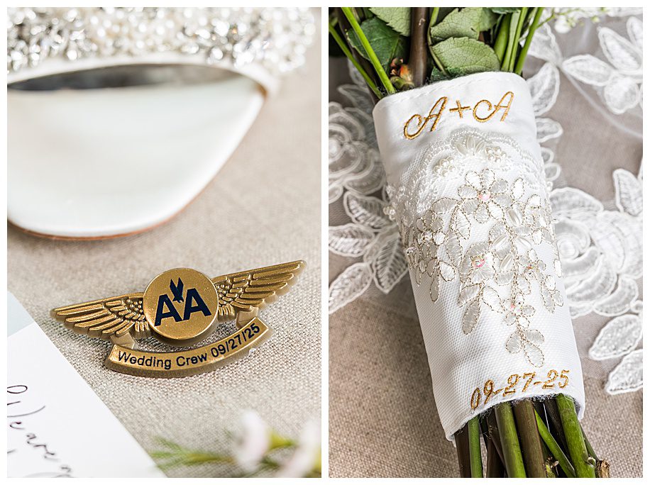 American Airlines pin and floral bouquet custom wrap