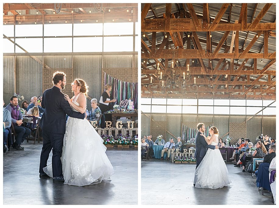 bride and groom's first dance at their WestWynd Ranch wedding