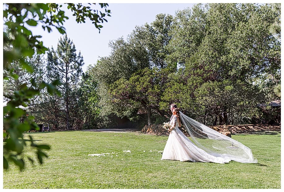 father walking bride to her Sacred Mountain Wedding ceremony