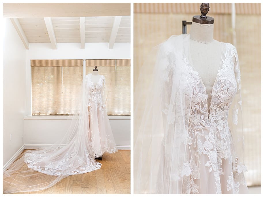 wedding dress on dress manequin