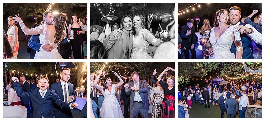 wedding guests dancing at a Sacred Mountain Wedding reception