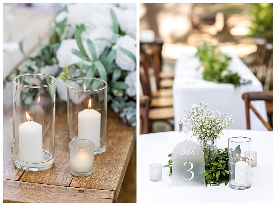 tablescapes with candles in glass holders