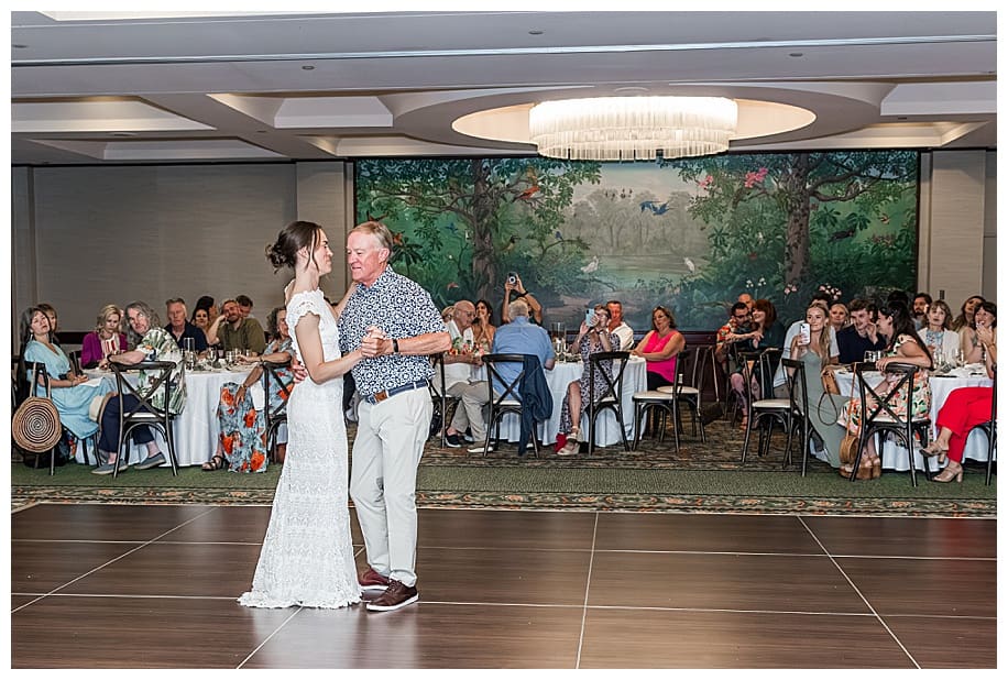 bride and father dancing at her Catamaran Resort Wedding