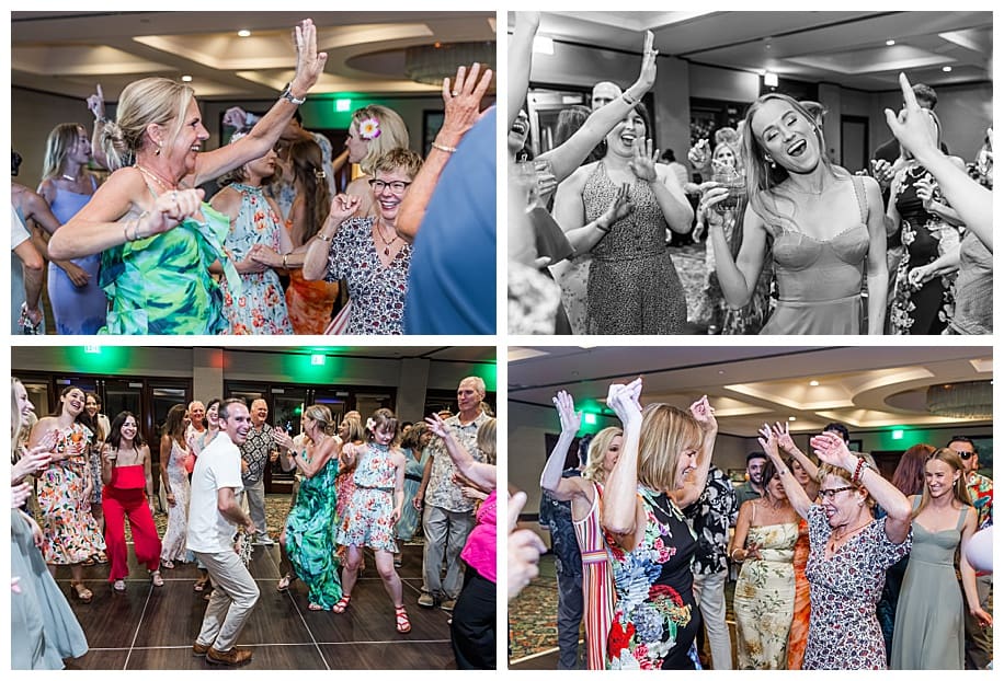 guests dancing at wedding