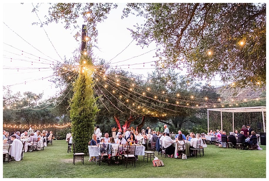Enchanted Hills Estate Wedding reception with twinkle lights