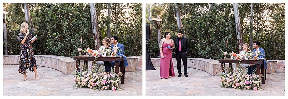 sister and couple toasting bride and groom
